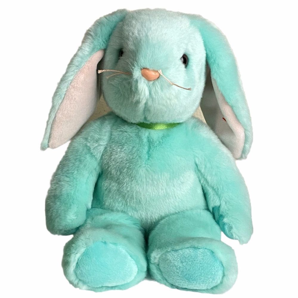 9" TY 1998 Bunny Rabbit Blue Green Plush